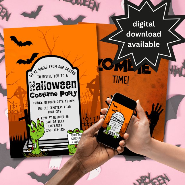 Invitation à la fête d'Halloween pour adultes Zomb (Créateur téléchargé)