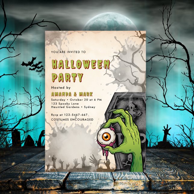 Invitation à la fête d'Halloween pour adultes Zomb (Créateur téléchargé)