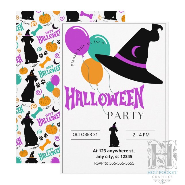 Invitation à la fête d'Halloween pour chiens (Créateur téléchargé)