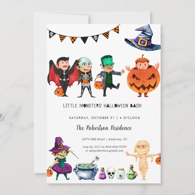 Invitation à la fête d'Halloween pour enfants (Devant)