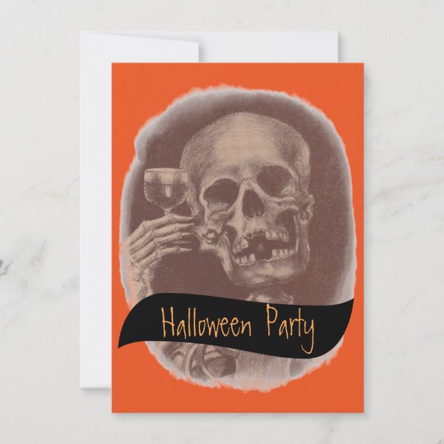 Invitation à la fête d'Halloween pour faire toquer (Devant)