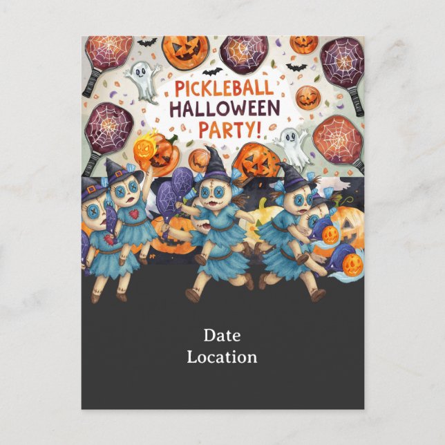 Invitation à la fête d'Halloween pour joueur de pi (Devant)