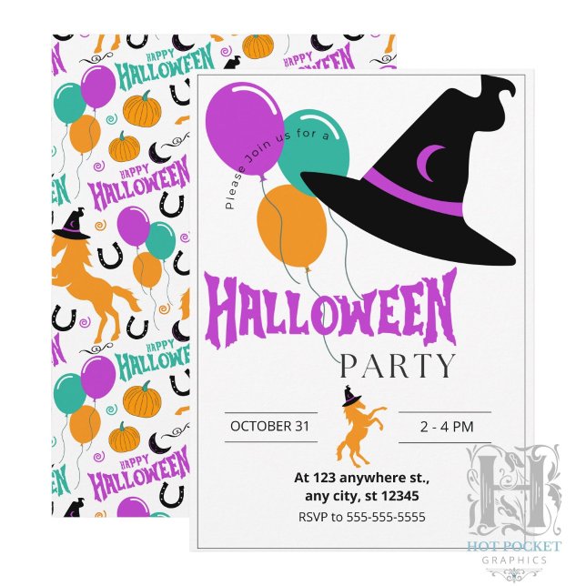 Invitation à la fête d'Halloween pour les chevaux (Créateur téléchargé)