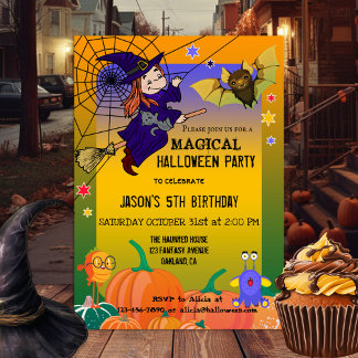 Invitation à la fête d'Halloween pour les enfants