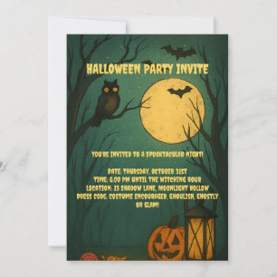 Invitation à la fête d'Halloween sous la lumière d