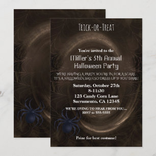 Invitation à la fête d'Halloween Spider Web Abyss