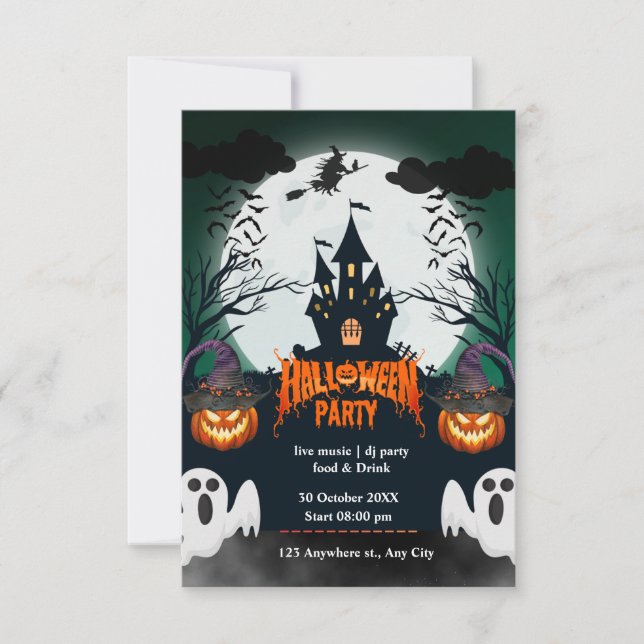 Invitation à la fête d'Halloween Spooktacular - Ha (Devant)