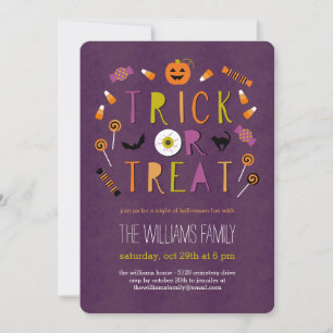 Invitation à la fête d'Halloween Trick Or Treat