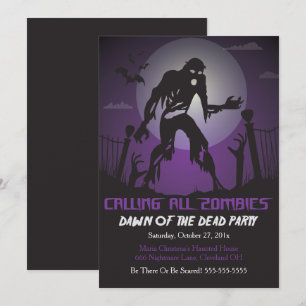 Invitation à la fête d'Halloween Zombie Dawn Of Th