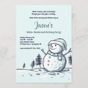Invitation à la fête d'hiver de Snowman