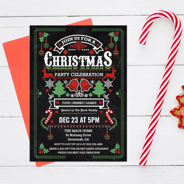 Invitation à la fête d'hiver des vacances de Noël (Créateur téléchargé)