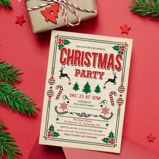 Invitation à la fête d'hiver des vacances de Noël (Créateur téléchargé)