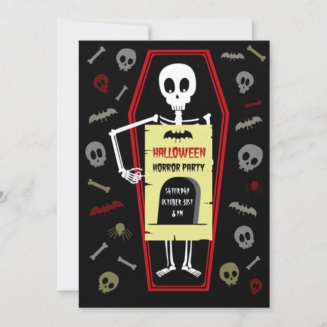 Invitation à la fête d'horreur d'Halloween (Devant)