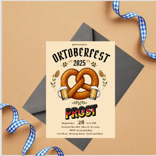 Invitation à la fête d'Oktoberfest Prost de bièr