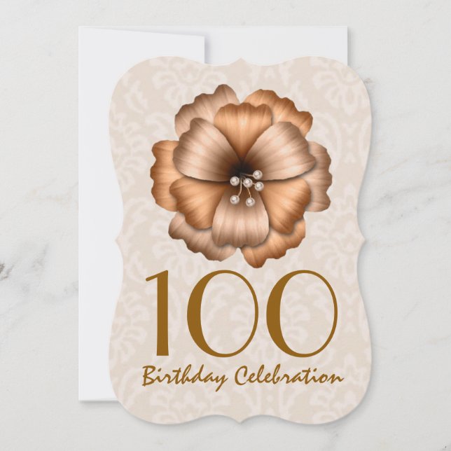 Invitation à la fête du 100e anniversaire GOLD Flo (Devant)