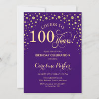 Invitation à la fête du 100e anniversaire - Gold P