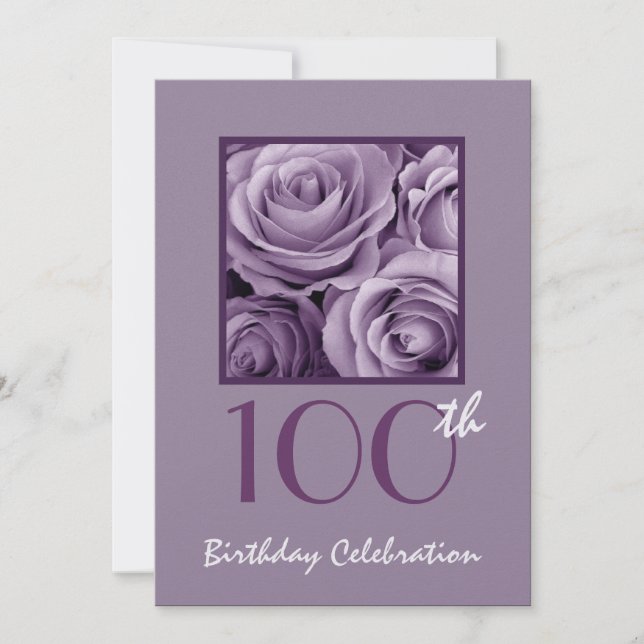 Invitation à la fête du 100e anniversaire Lilac Pu (Devant)