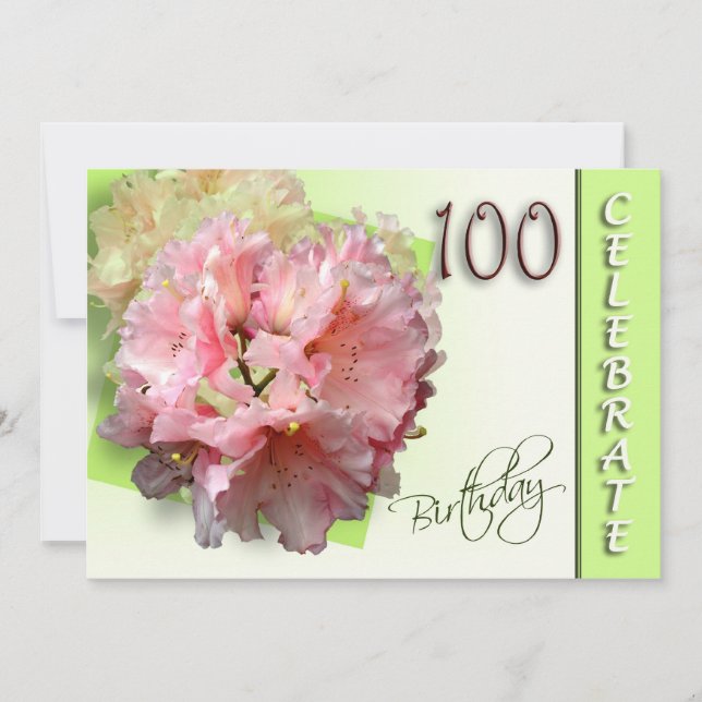 Invitation à la fête du 100e anniversaire - Rhodod (Devant)