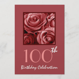 Invitation à la fête du 100e anniversaire Roses ro