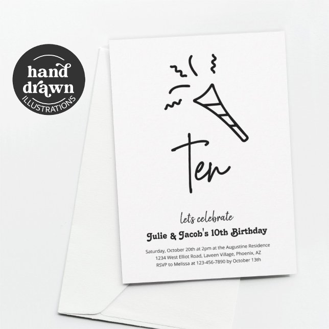 Invitation à la fête du 10e anniversaire des jumea (Créateur téléchargé)