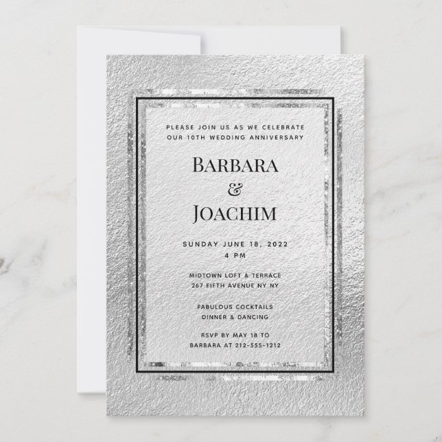 Invitation à la fête du 10e anniversaire Silver Sh (Devant)