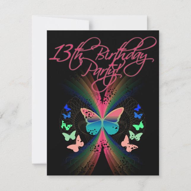 Invitation à la fête du 13e anniversaire (Devant)