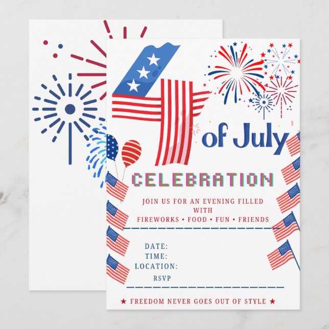 Invitation à la fête du 14 juillet (Devant / Derrière)