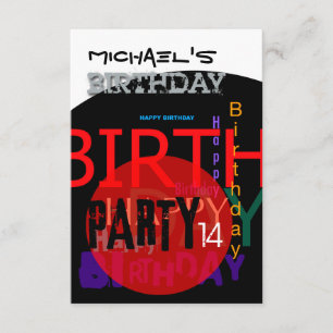 Invitation à la fête du 14e anniversaire typograph