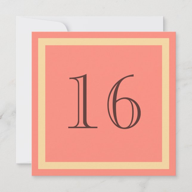 Invitation à la fête du 16e anniversaire - Coral S (Devant)