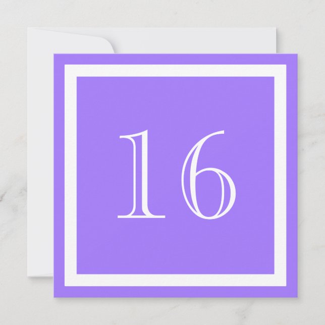 Invitation à la fête du 16e anniversaire - Purple  (Devant)