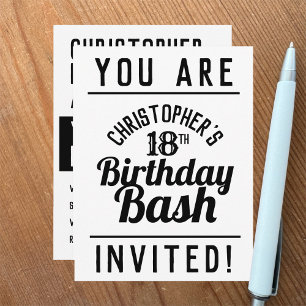 Invitation à la fête du 18e anniversaire