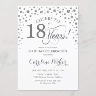 Invitation à la fête du 18e anniversaire - Silver 