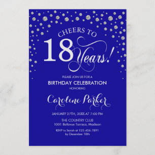 Invitation à la fête du 18e anniversaire - Silver 