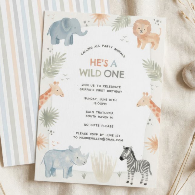 Invitation à la fête du 1er anniversaire de Safari (Créateur téléchargé)