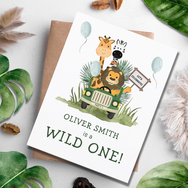 Invitation à la fête du 1er anniversaire de Safari (Créateur téléchargé)