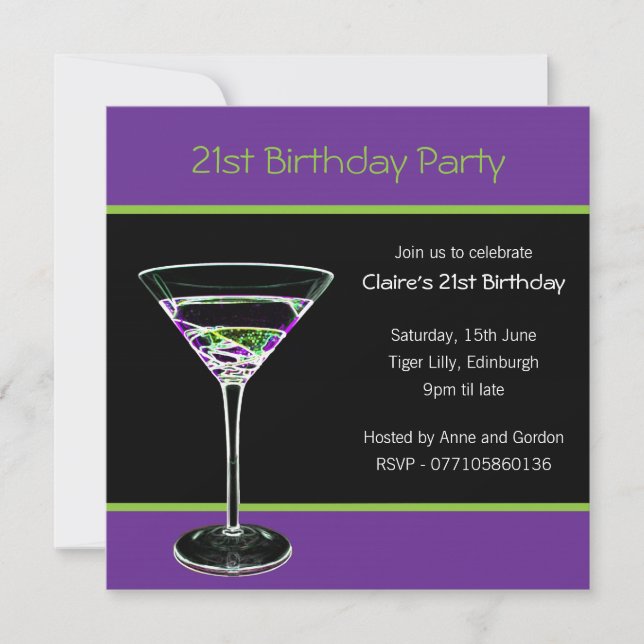 Invitation à la fête du 21e anniversaire (Devant)