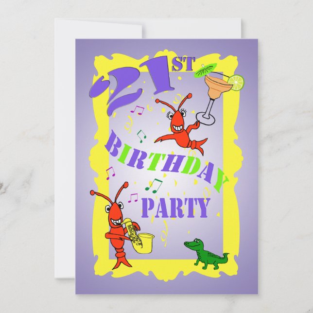 Invitation à la fête du 21e anniversaire de Cajun (Devant)