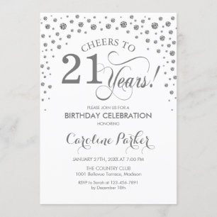 Invitation à la fête du 21e anniversaire - Silver 