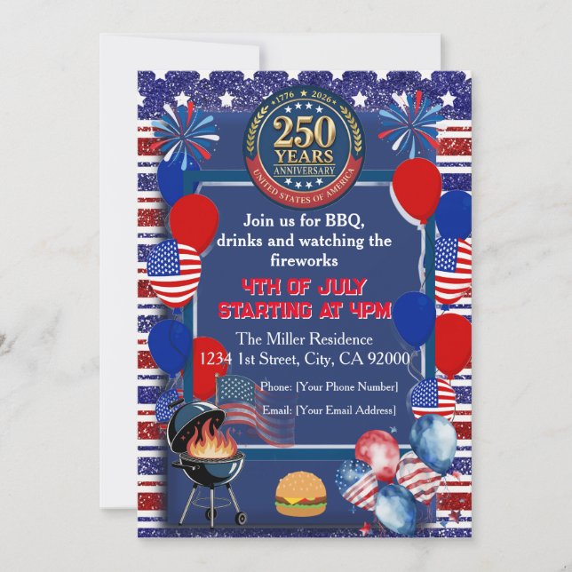 Invitation à la fête du 250e anniversaire de l'Amé (Devant)
