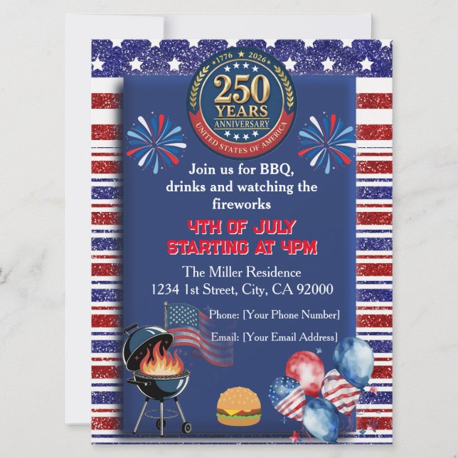Invitation à la fête du 250e anniversaire de l'Amé (Devant)