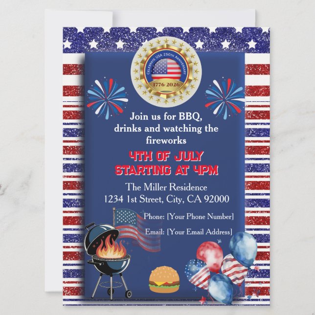 Invitation à la fête du 250e anniversaire de l'Amé (Devant)