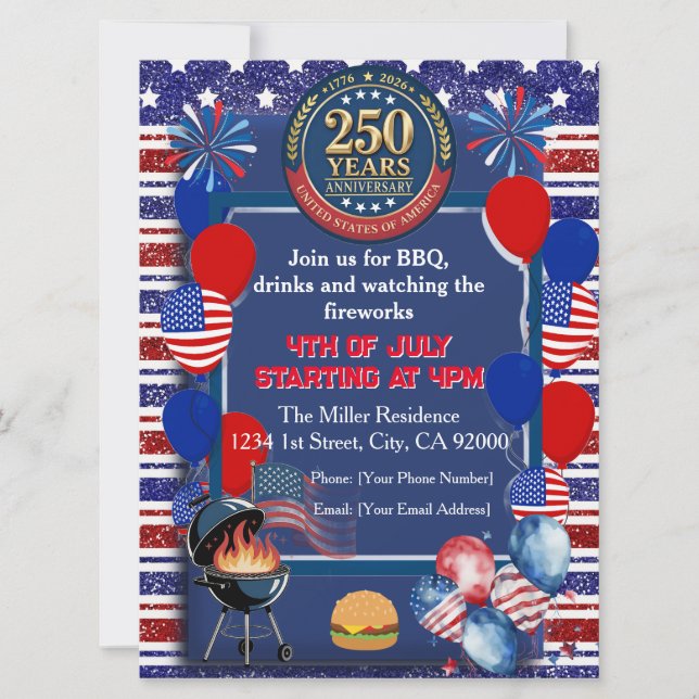 Invitation à la fête du 250e anniversaire de l'Amé (Devant)