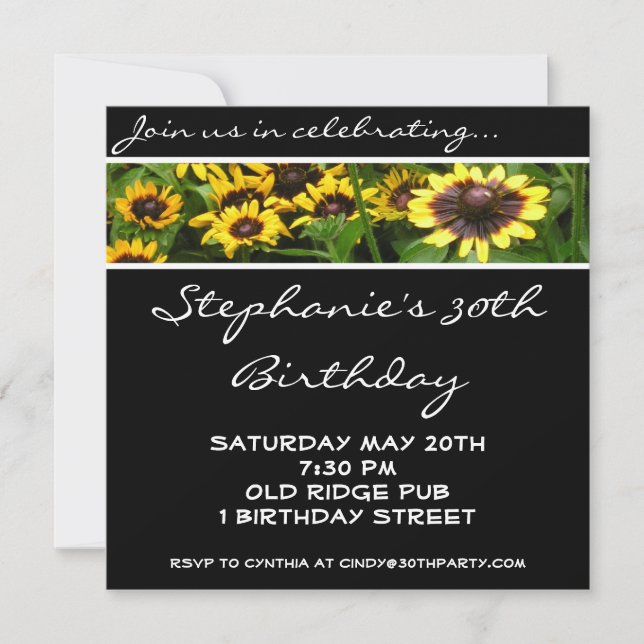 Invitation à la fête du 30e anniversaire des fleur (Devant)
