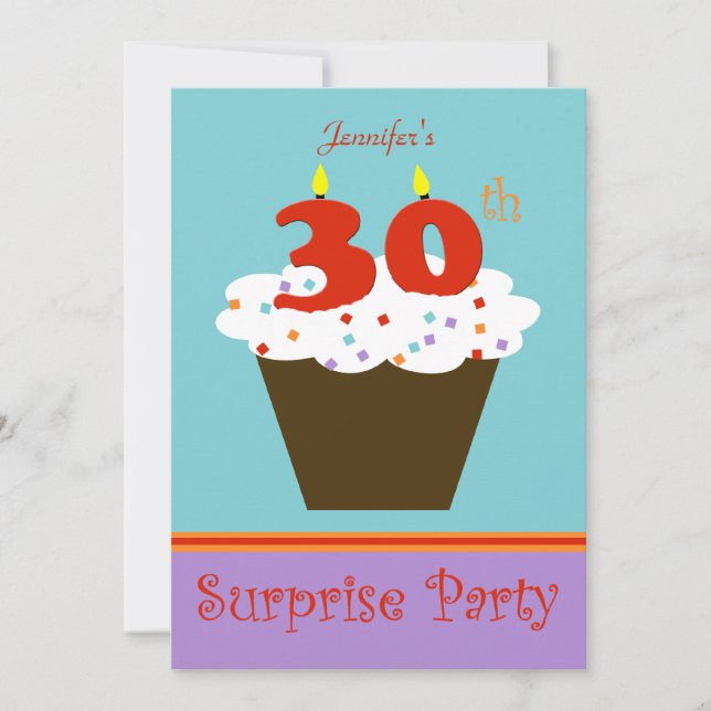 Invitation à la fête du 30e anniversaire surprise (Devant)
