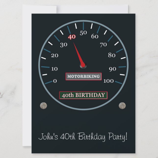 Invitation à la fête du 40e anniversaire (Devant)