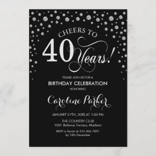 Invitation à la fête du 40e anniversaire - Noir d'