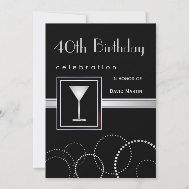 Invitation à la fête du 40e anniversaire - Personn (Devant)