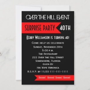 Invitation à la fête du 40e anniversaire Surprise