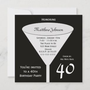Invitation à la fête du 40e anniversaire Un toast