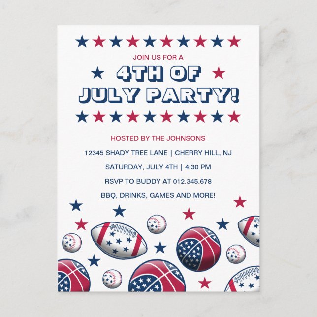 Invitation à la fête du 4 juillet (Devant)